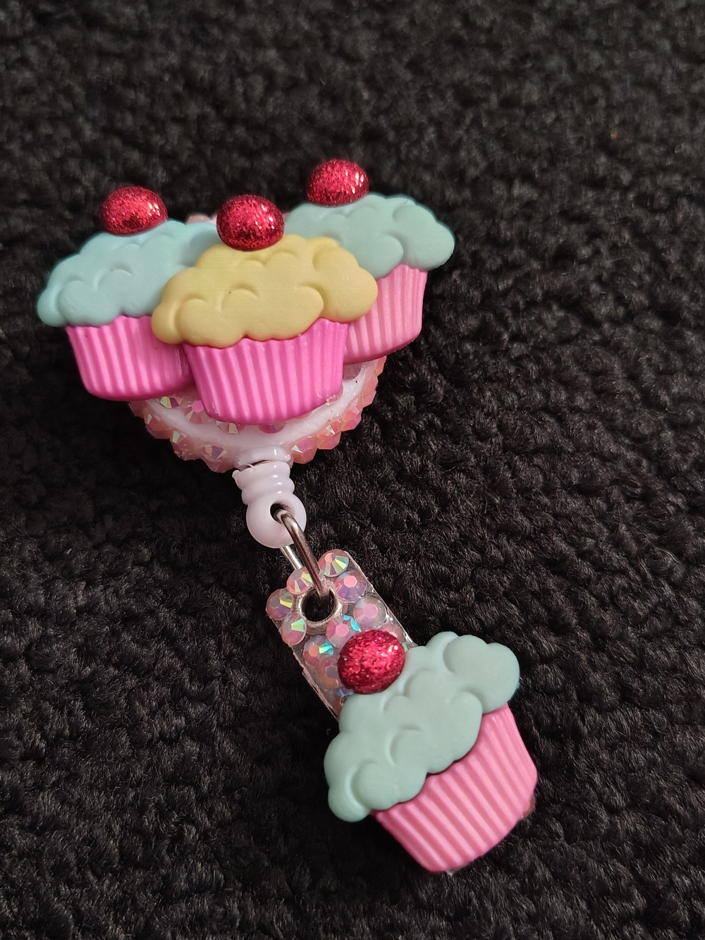 CUPCAKE Theme Retractable Badge Reel PEDIATRIC NURSE ICU Nurse Id Holder